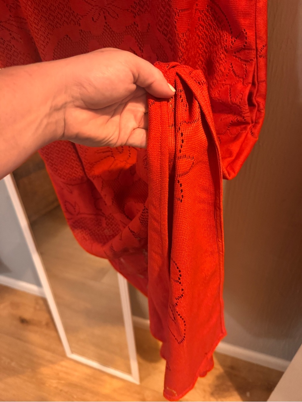 Tuckernuck Red Maxi Dress with Subtle Floral Jacquard - Picture 7 of 11